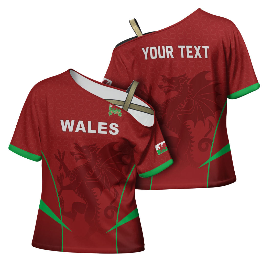 Wales Rugby Personalized Cross Shoulder Shirt Welsh Red Dragon Champions