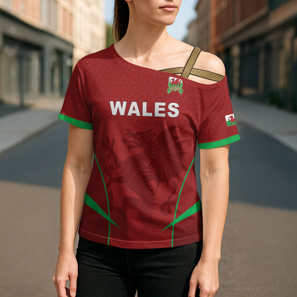 Wales Rugby Personalized Cross Shoulder Shirt Welsh Red Dragon Champions