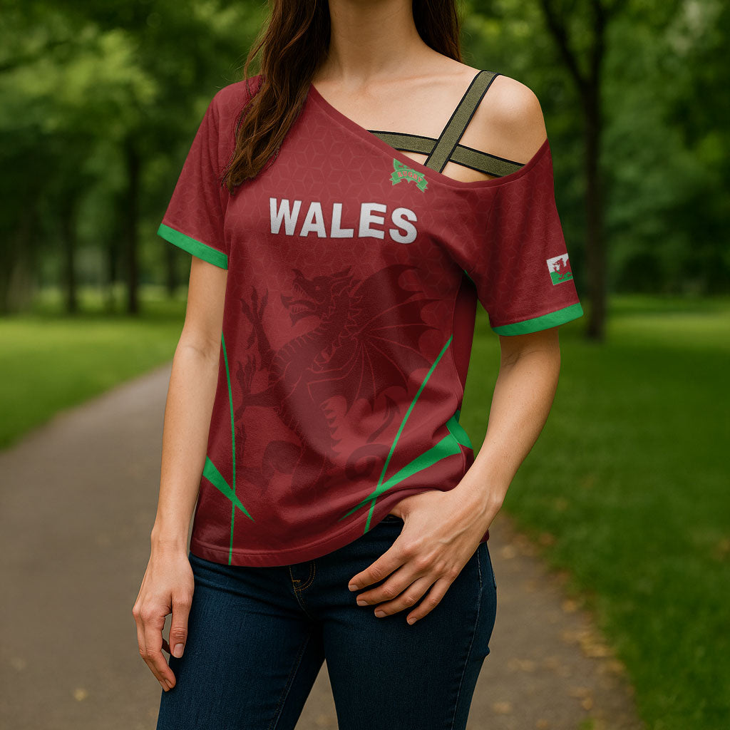 Wales Rugby Personalized Cross Shoulder Shirt Welsh Red Dragon Champions