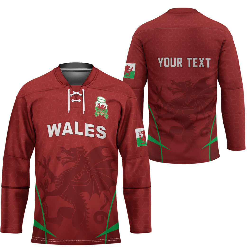 Wales Rugby Personalized Hockey Jersey Welsh Red Dragon Champions