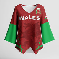 Wales Rugby Personalized Kimono Sleeve Blouse Welsh Red Dragon Champions