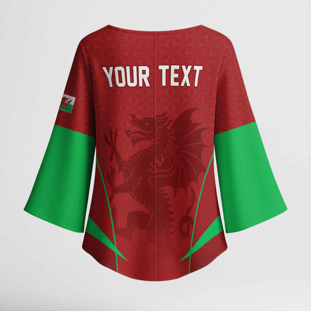 Wales Rugby Personalized Kimono Sleeve Blouse Welsh Red Dragon Champions