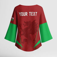 Wales Rugby Personalized Kimono Sleeve Blouse Welsh Red Dragon Champions