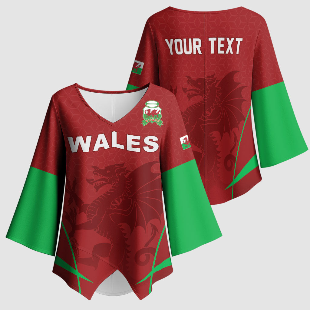 Wales Rugby Personalized Kimono Sleeve Blouse Welsh Red Dragon Champions