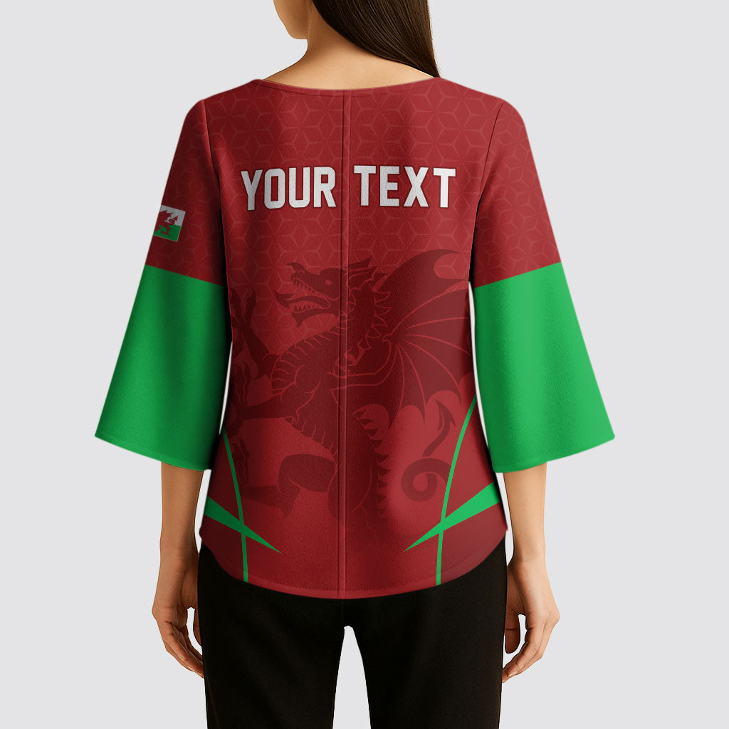 Wales Rugby Personalized Kimono Sleeve Blouse Welsh Red Dragon Champions