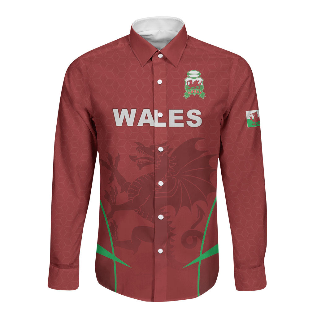 Wales Rugby Personalized Long Sleeve Button Shirt Welsh Red Dragon Champions