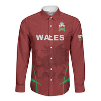 Wales Rugby Personalized Long Sleeve Button Shirt Welsh Red Dragon Champions