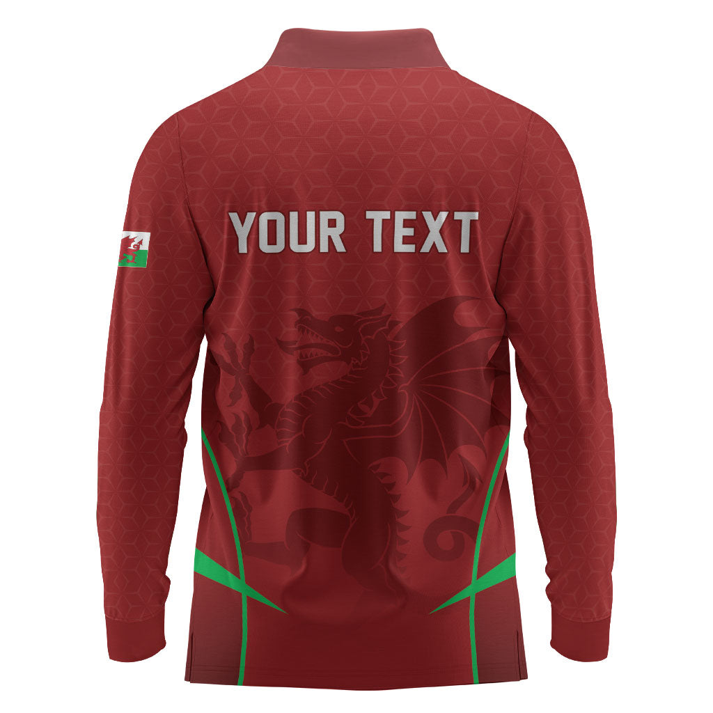 Wales Rugby Personalized Long Sleeve Polo Shirt Welsh Red Dragon Champions