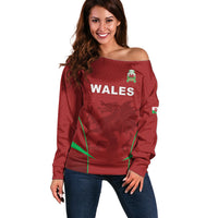 Wales Rugby Personalized Off Shoulder Sweater Welsh Red Dragon Champions