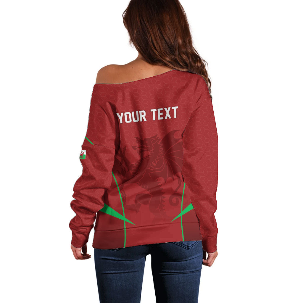 Wales Rugby Personalized Off Shoulder Sweater Welsh Red Dragon Champions