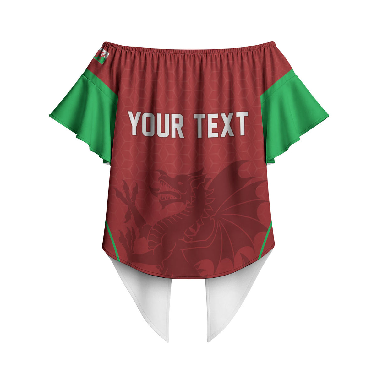 Wales Rugby Personalized Off Shoulder Wrap Waist Top Welsh Red Dragon Champions