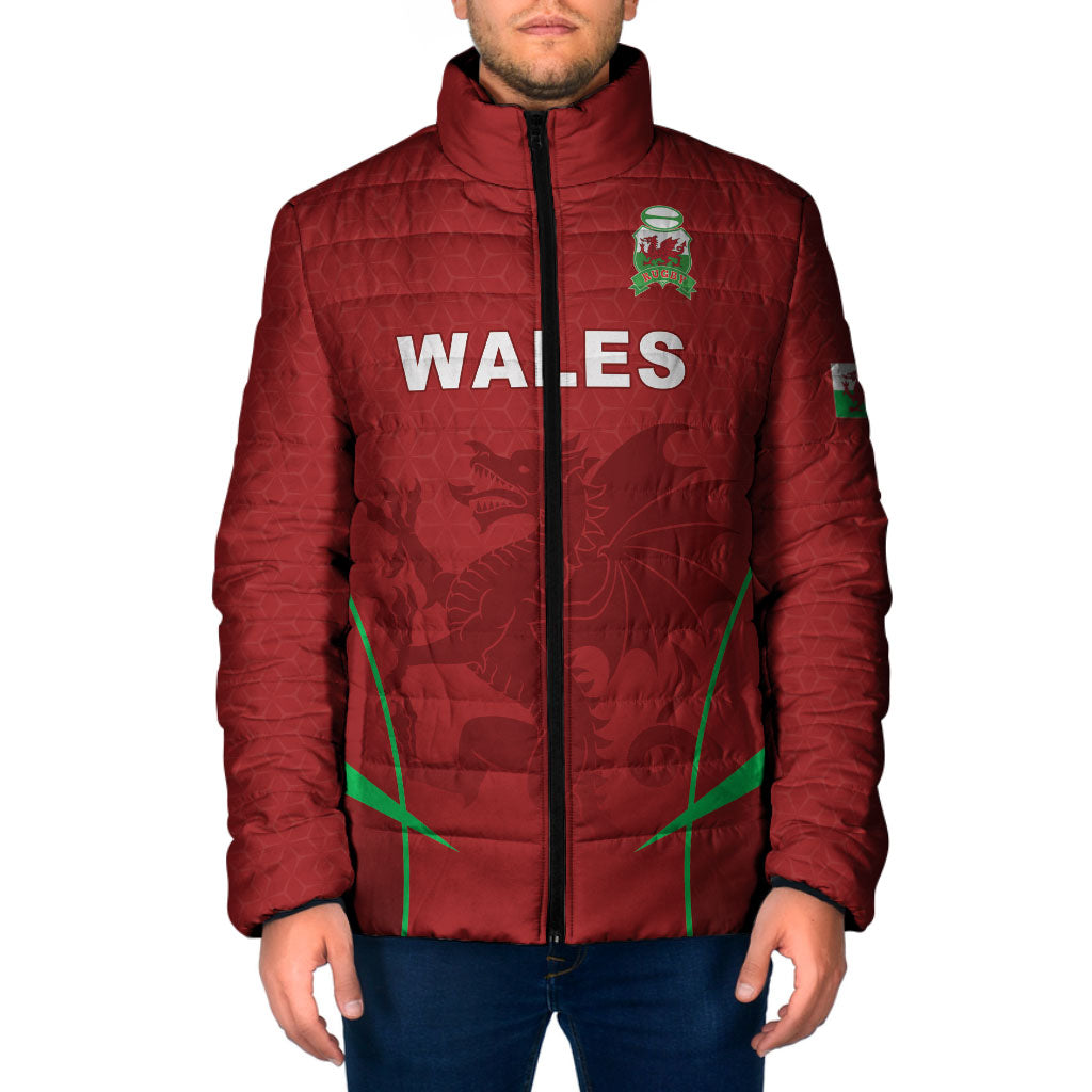 Wales Rugby Personalized Padded Jacket Welsh Red Dragon Champions