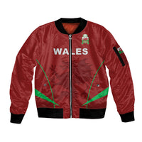 Wales Rugby Personalized Sleeve Zip Bomber Jacket Welsh Red Dragon Champions