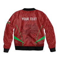 Wales Rugby Personalized Sleeve Zip Bomber Jacket Welsh Red Dragon Champions
