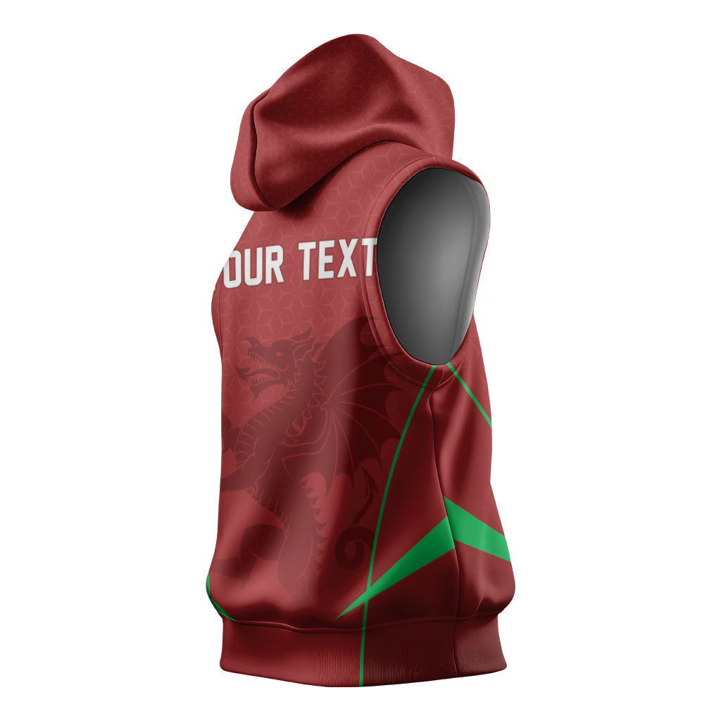 Wales Rugby Personalized Sleeveless Hoodie Welsh Red Dragon Champions