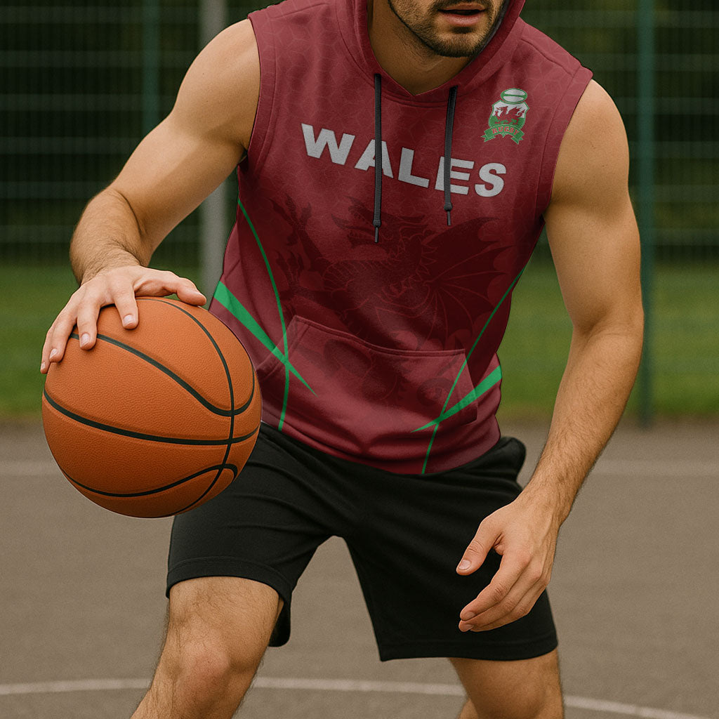 Wales Rugby Personalized Sleeveless Hoodie Welsh Red Dragon Champions
