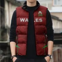 Wales Rugby Personalized Sleeveless Puffer Jacket Welsh Red Dragon Champions