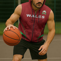 Wales Rugby Personalized Sleeveless Zip Hoodie Welsh Red Dragon Champions