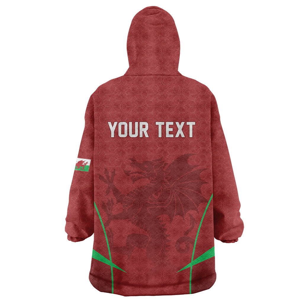 Wales Rugby Personalized Wearable Blanket Hoodie Welsh Red Dragon Champions