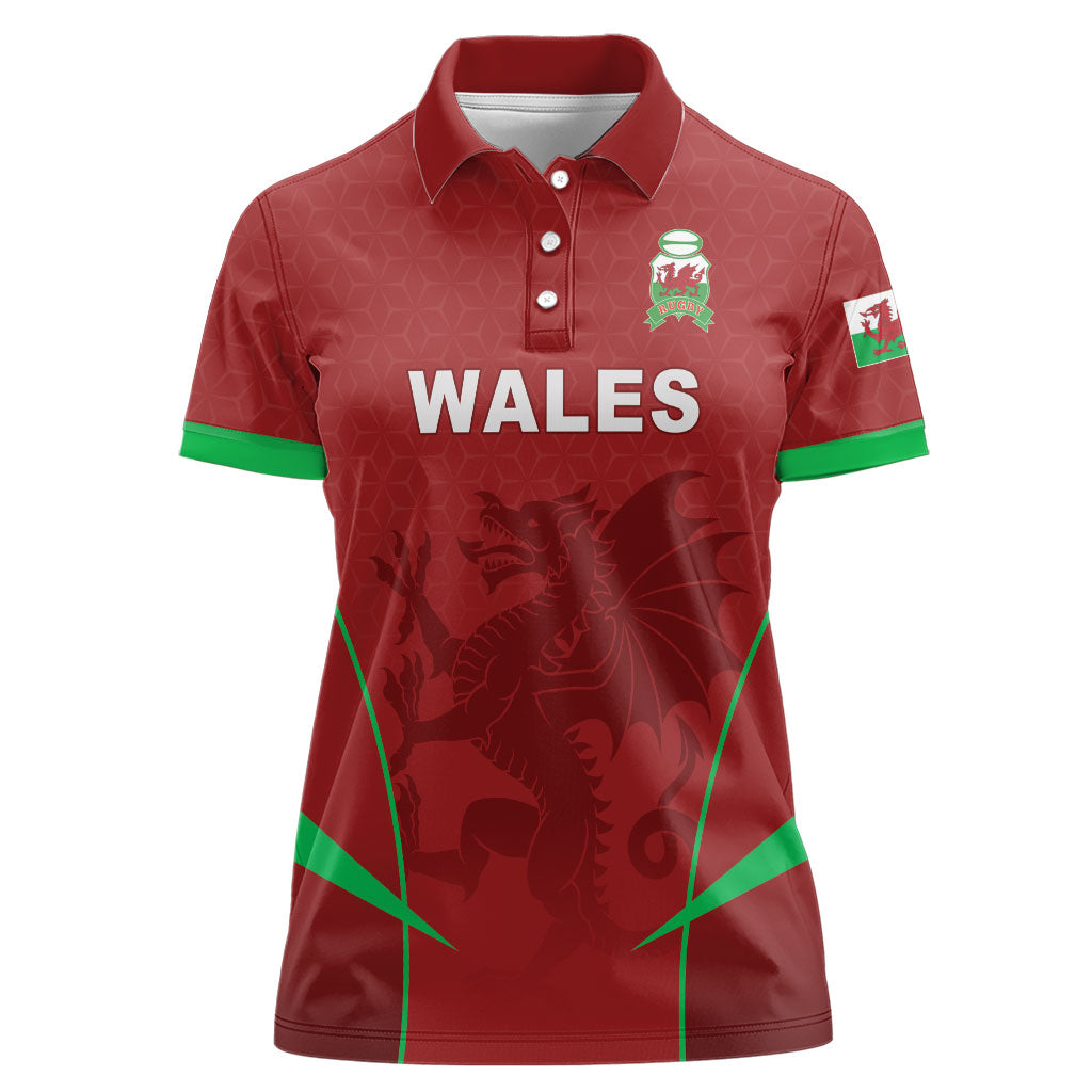 Wales Rugby Personalized Women Polo Shirt Welsh Red Dragon Champions