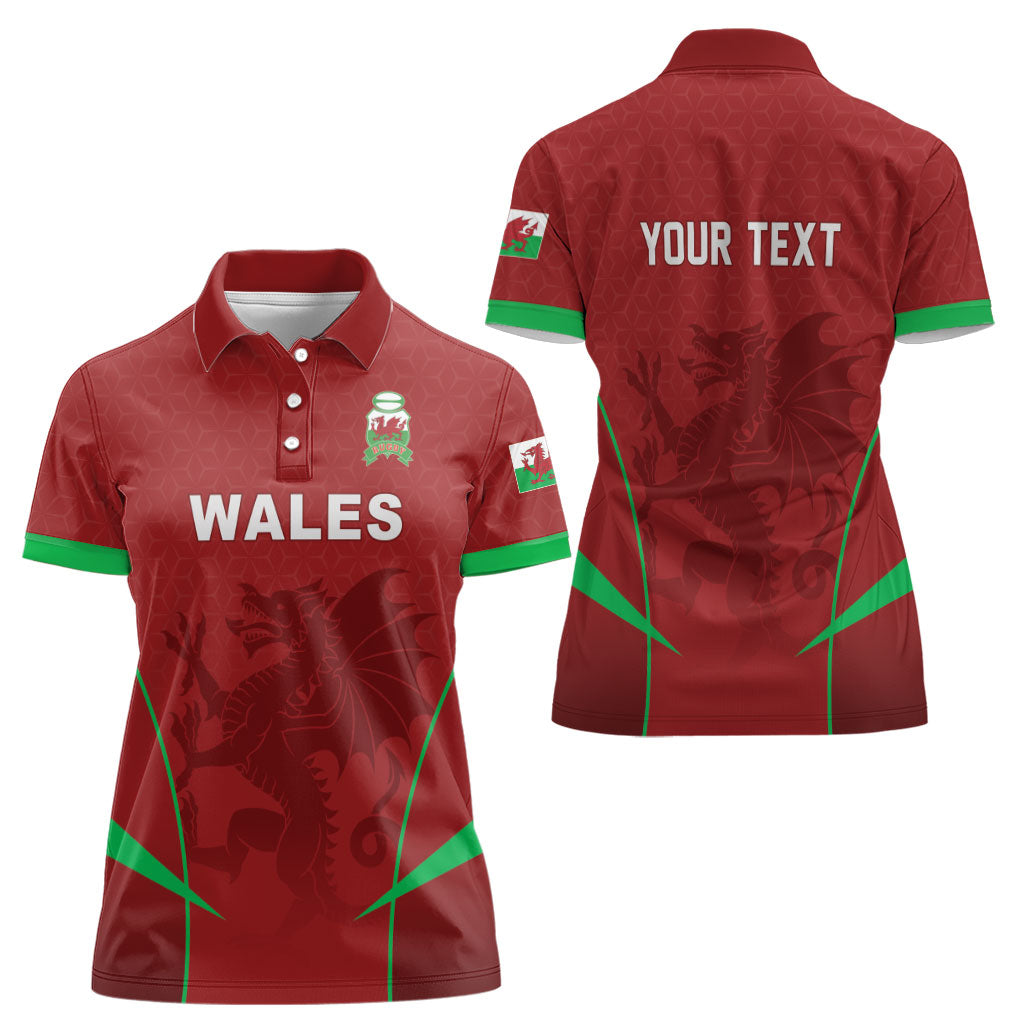 Wales Rugby Personalized Women Polo Shirt Welsh Red Dragon Champions