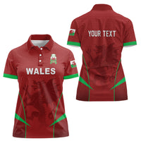 Wales Rugby Personalized Women Polo Shirt Welsh Red Dragon Champions