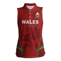 Wales Rugby Personalized Women Sleeveless Polo Shirt Welsh Red Dragon Champions
