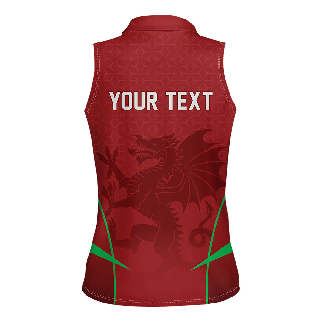 Wales Rugby Personalized Women Sleeveless Polo Shirt Welsh Red Dragon Champions