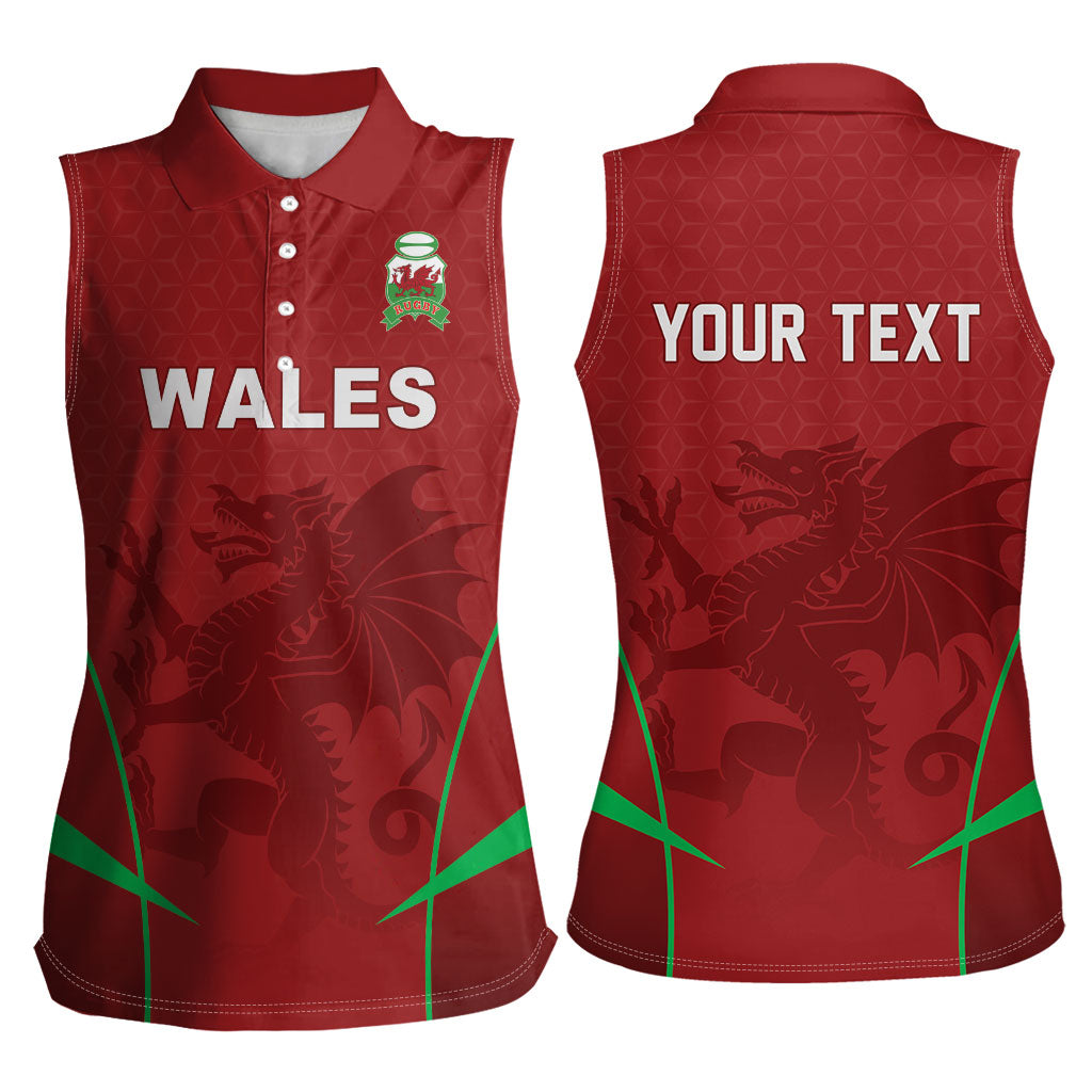 Wales Rugby Personalized Women Sleeveless Polo Shirt Welsh Red Dragon Champions