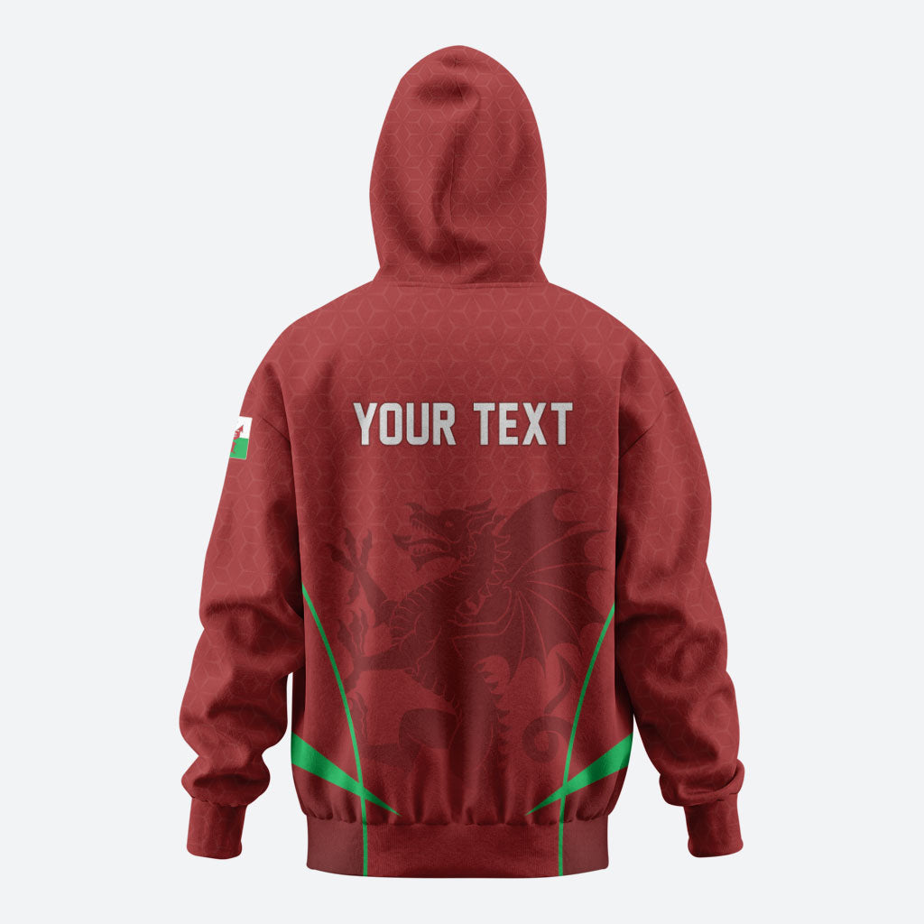 Wales Rugby Personalized Zip Hoodie Welsh Red Dragon Champions