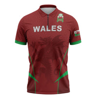 Wales Rugby Personalized Zipper Polo Shirt Welsh Red Dragon Champions