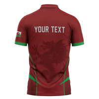 Wales Rugby Personalized Zipper Polo Shirt Welsh Red Dragon Champions