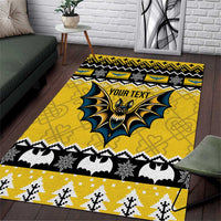 Personalized Brecknockshire Wales Christmas Area Rug Welsh Celtic Bat Design - Wonder Print Shop