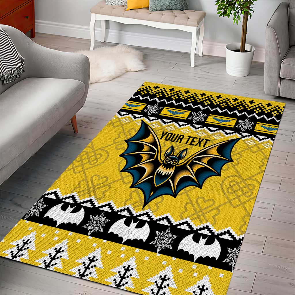 Personalized Brecknockshire Wales Christmas Area Rug Welsh Celtic Bat Design - Wonder Print Shop