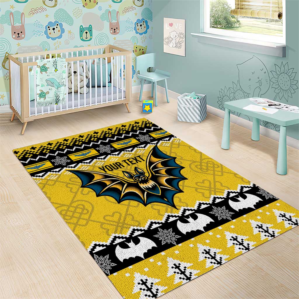 Personalized Brecknockshire Wales Christmas Area Rug Welsh Celtic Bat Design - Wonder Print Shop