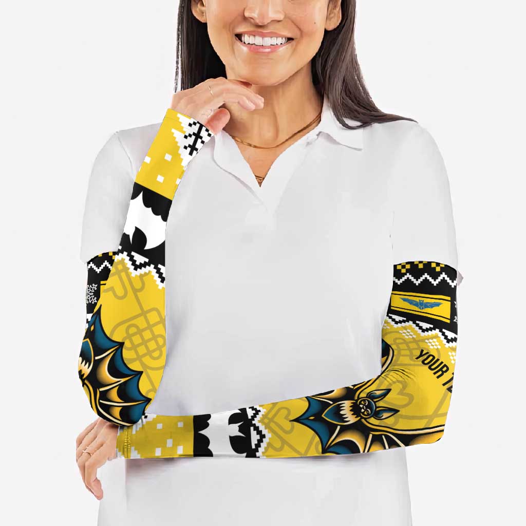 Personalized Brecknockshire Wales Christmas Arm Sleeves Welsh Celtic Bat Design - Wonder Print Shop