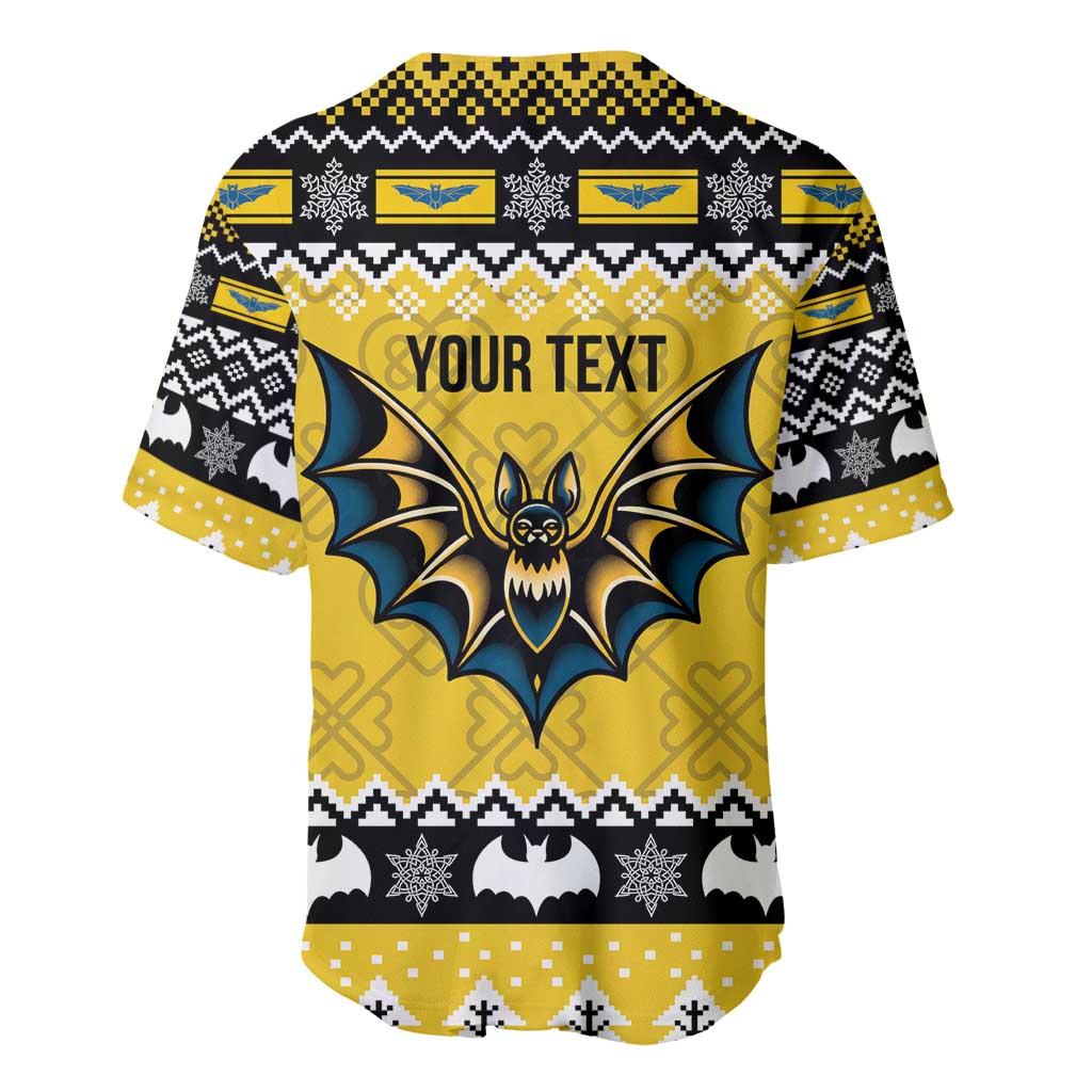 Personalized Brecknockshire Wales Christmas Baseball Jersey Welsh Celtic Bat Design - Wonder Print Shop