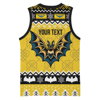 Personalized Brecknockshire Wales Christmas Basketball Jersey Welsh Celtic Bat Design - Wonder Print Shop