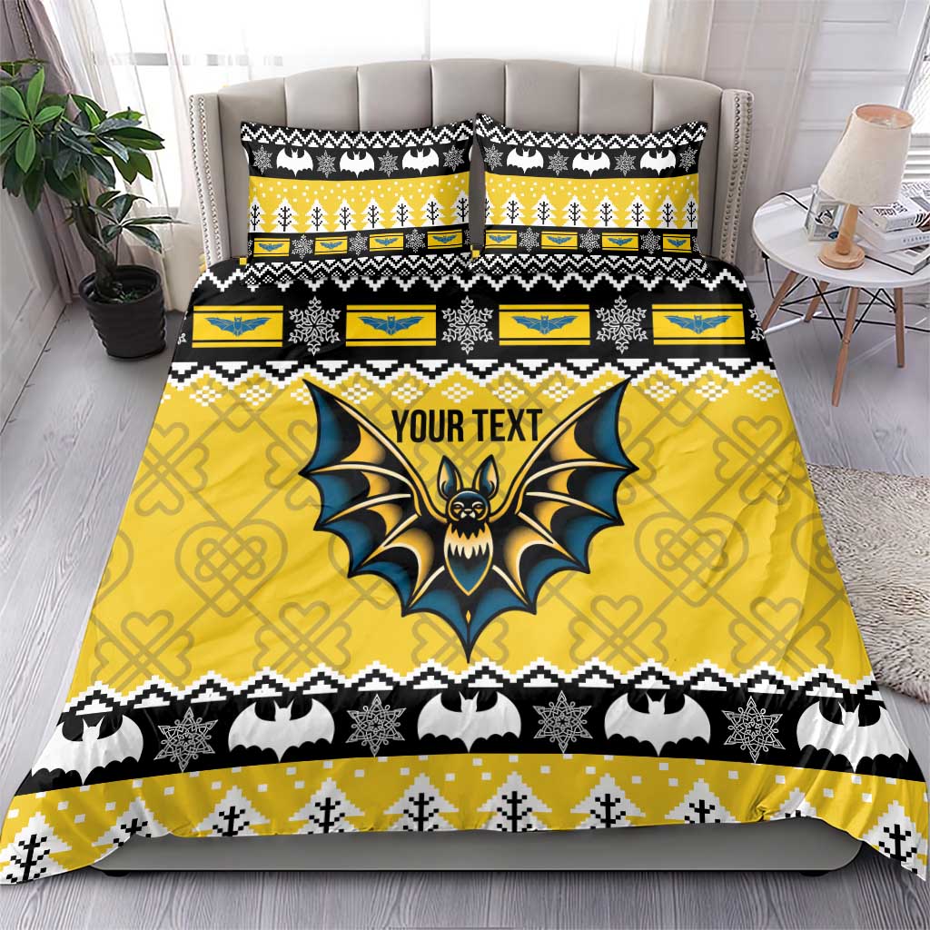 Personalized Brecknockshire Wales Christmas Bedding Set Welsh Celtic Bat Design - Wonder Print Shop