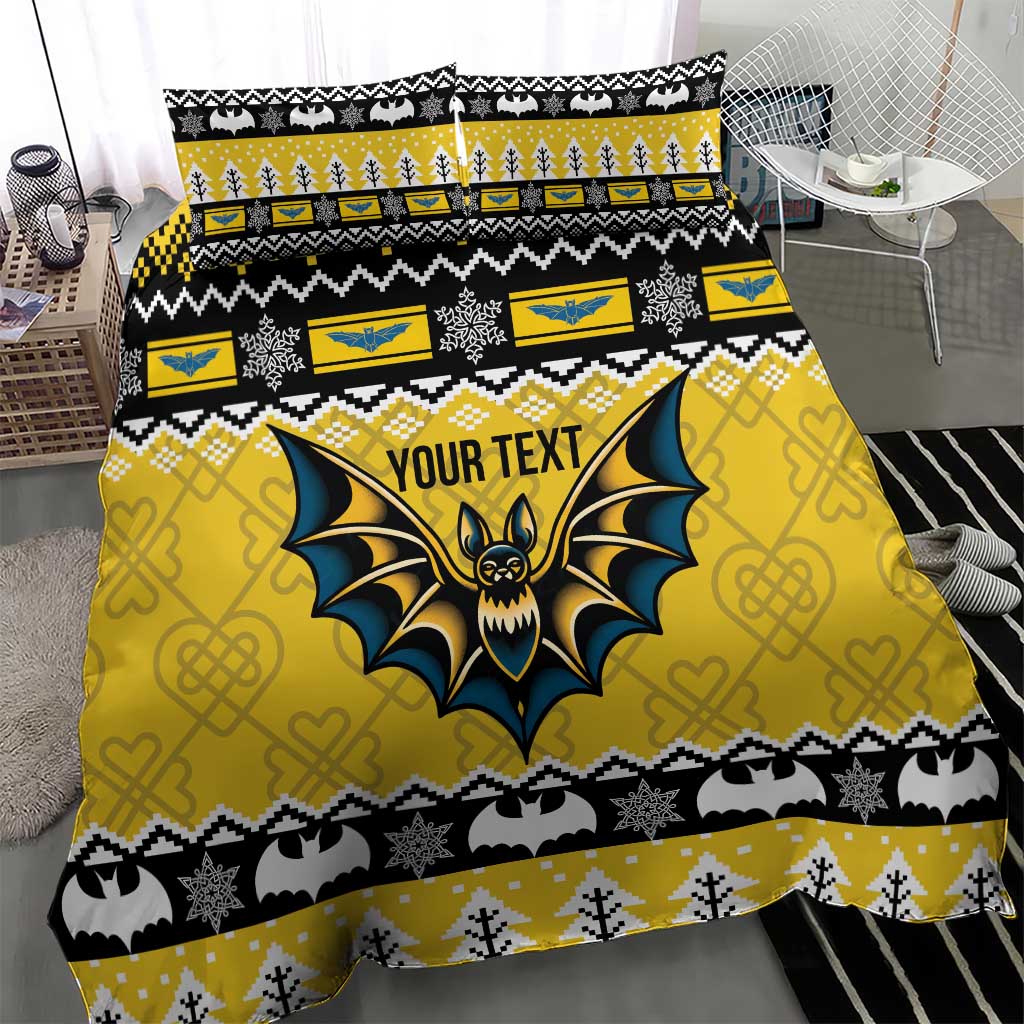 Personalized Brecknockshire Wales Christmas Bedding Set Welsh Celtic Bat Design - Wonder Print Shop