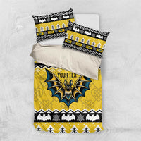 Personalized Brecknockshire Wales Christmas Bedding Set Welsh Celtic Bat Design - Wonder Print Shop