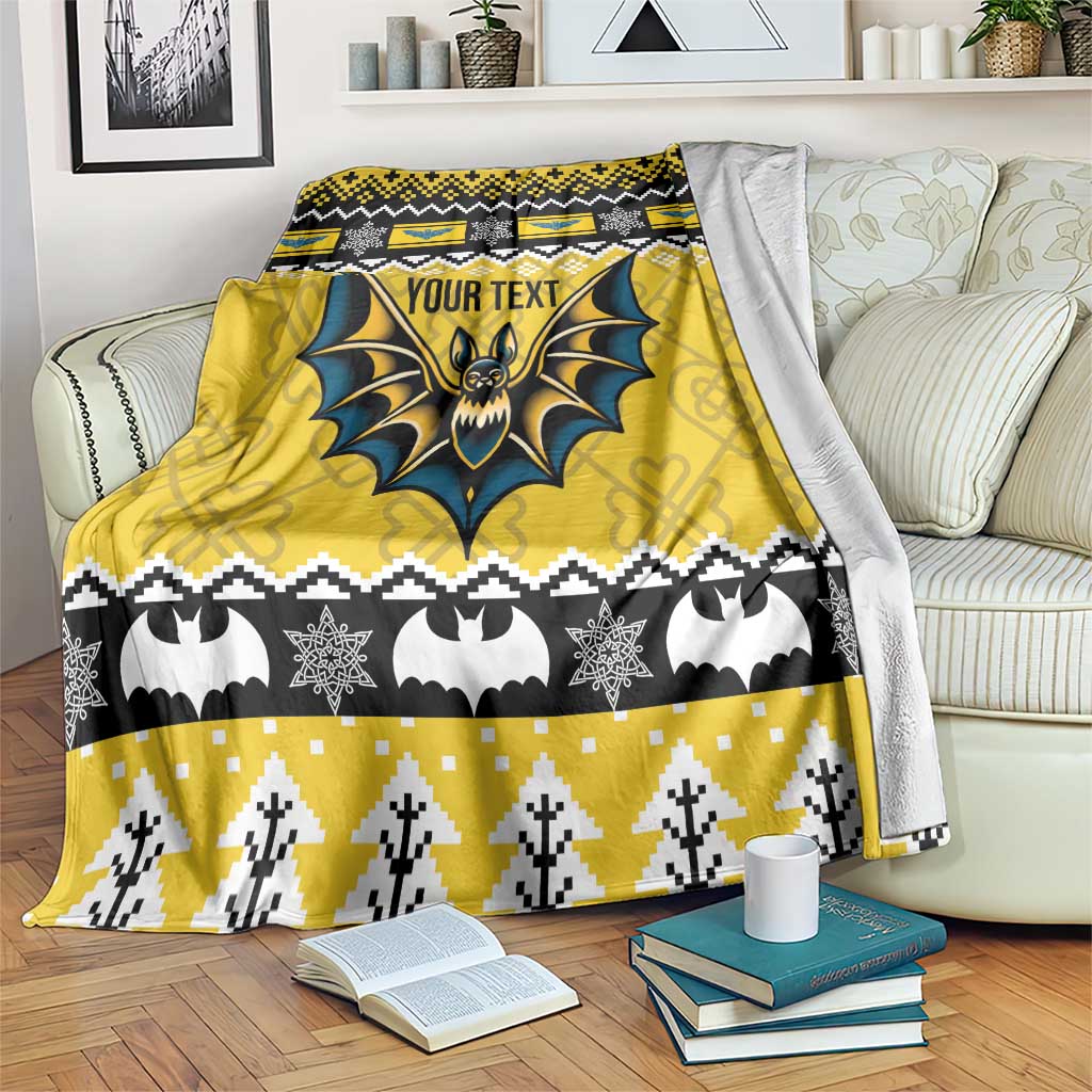Personalized Brecknockshire Wales Christmas Blanket Welsh Celtic Bat Design - Wonder Print Shop