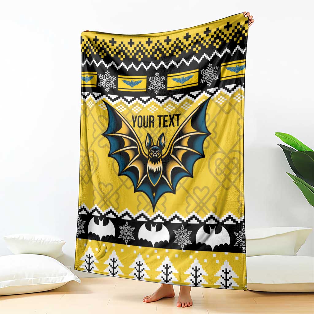 Personalized Brecknockshire Wales Christmas Blanket Welsh Celtic Bat Design - Wonder Print Shop