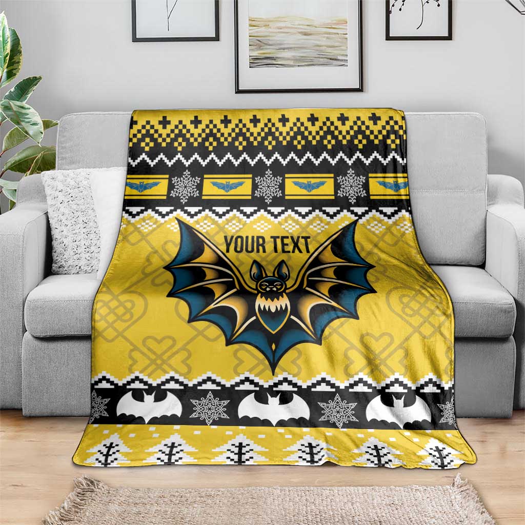 Personalized Brecknockshire Wales Christmas Blanket Welsh Celtic Bat Design - Wonder Print Shop