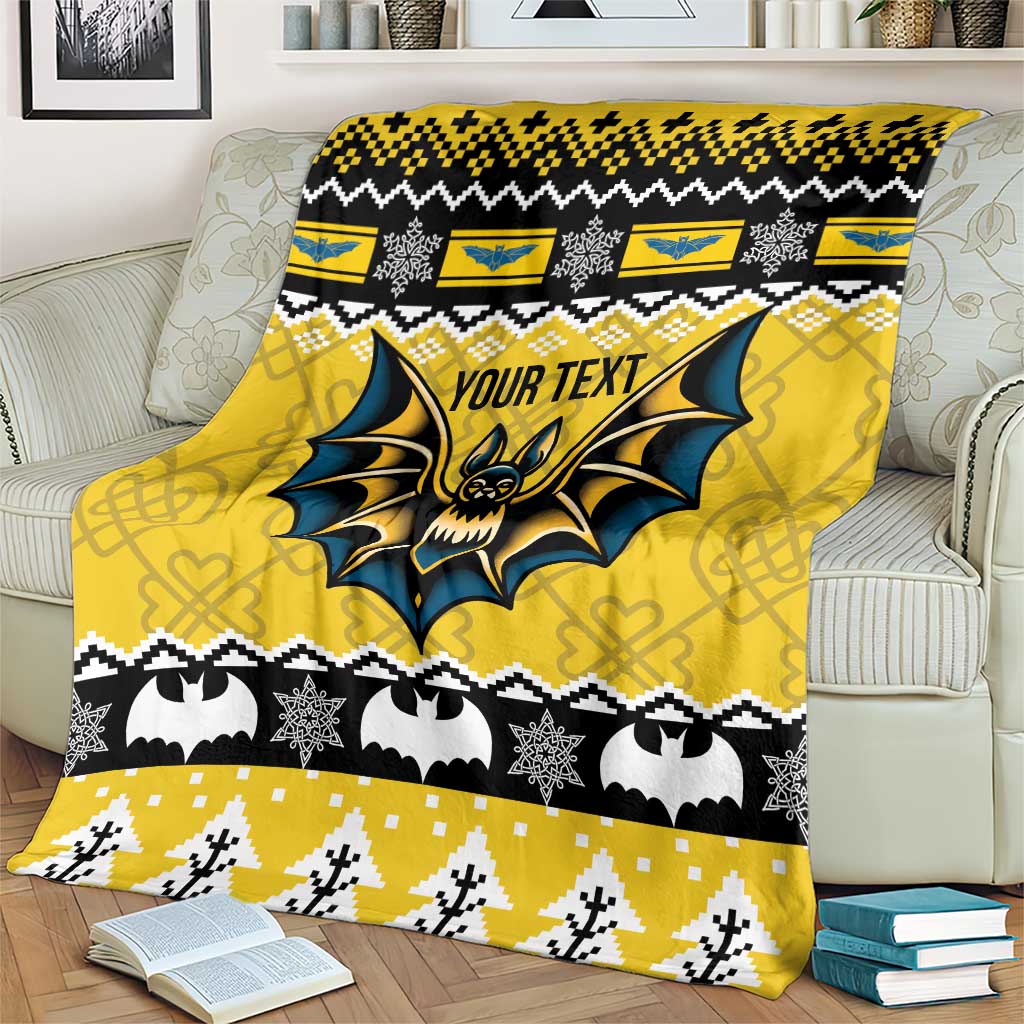 Personalized Brecknockshire Wales Christmas Blanket Welsh Celtic Bat Design - Wonder Print Shop