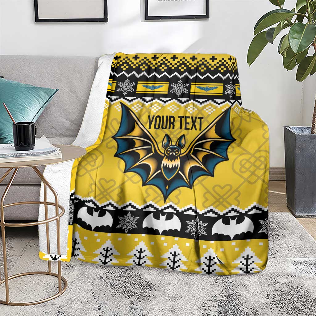 Personalized Brecknockshire Wales Christmas Blanket Welsh Celtic Bat Design - Wonder Print Shop