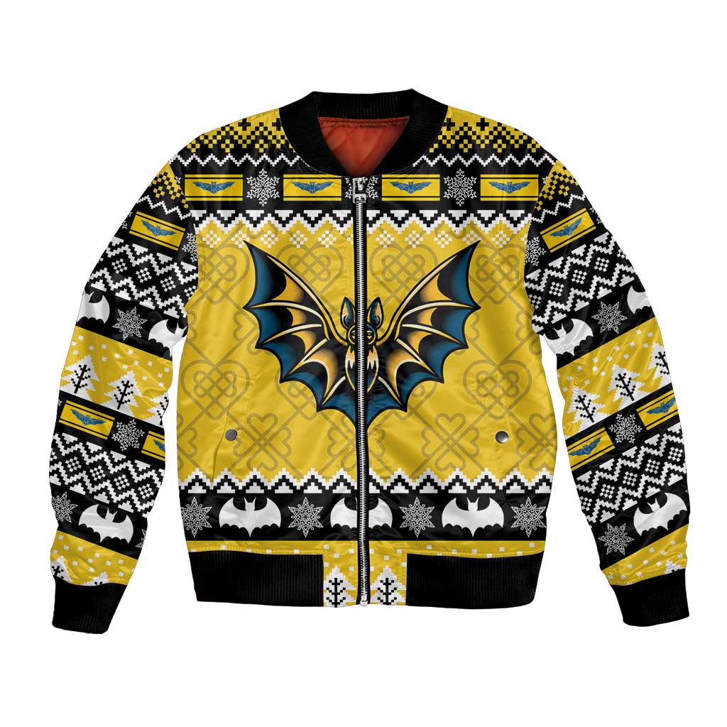 Personalized Brecknockshire Wales Christmas Bomber Jacket Welsh Celtic Bat Design - Wonder Print Shop
