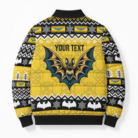 Personalized Brecknockshire Wales Christmas Bomber Puffer Jacket Welsh Celtic Bat Design - Wonder Print Shop