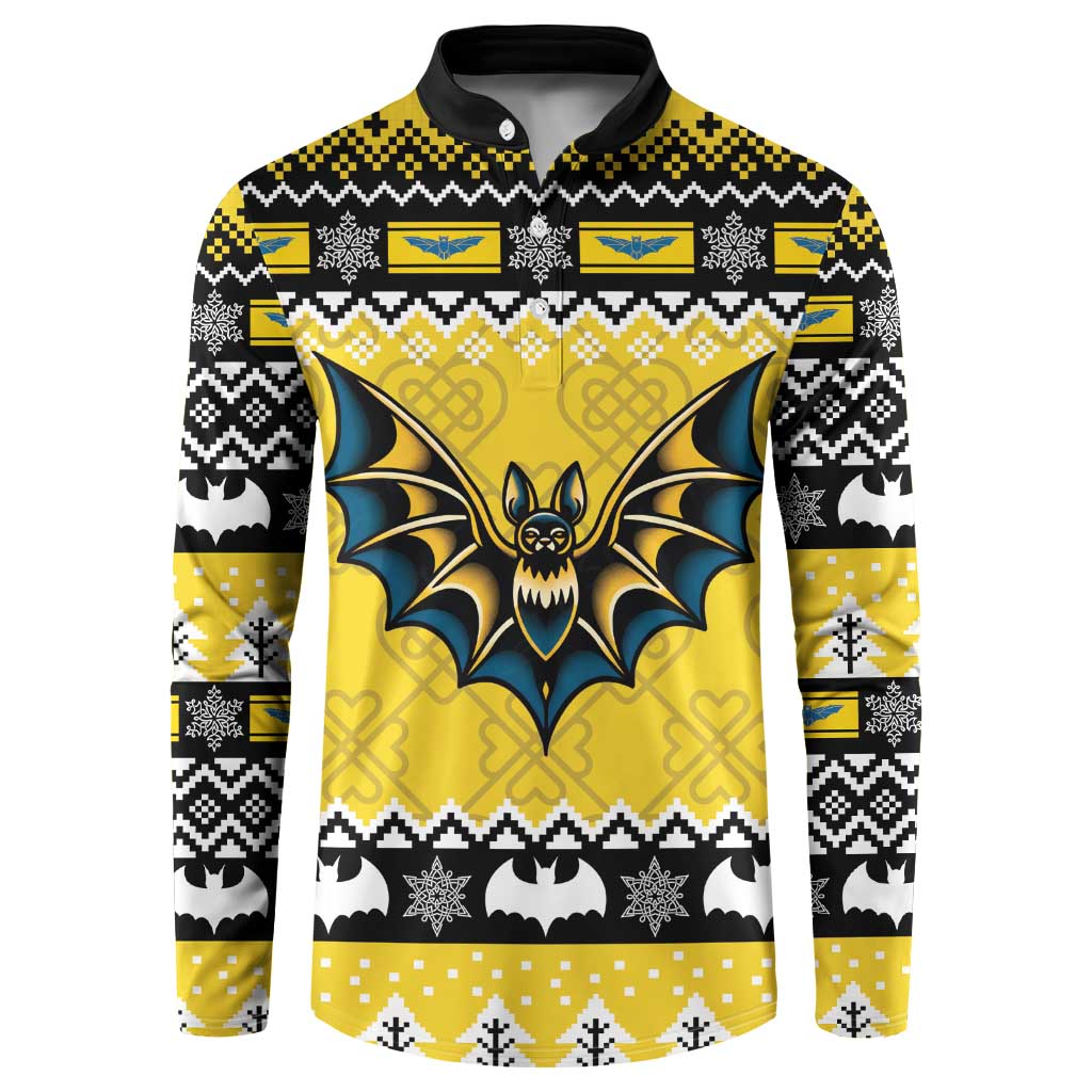 Personalized Brecknockshire Wales Christmas Button Sweatshirt Welsh Celtic Bat Design - Wonder Print Shop