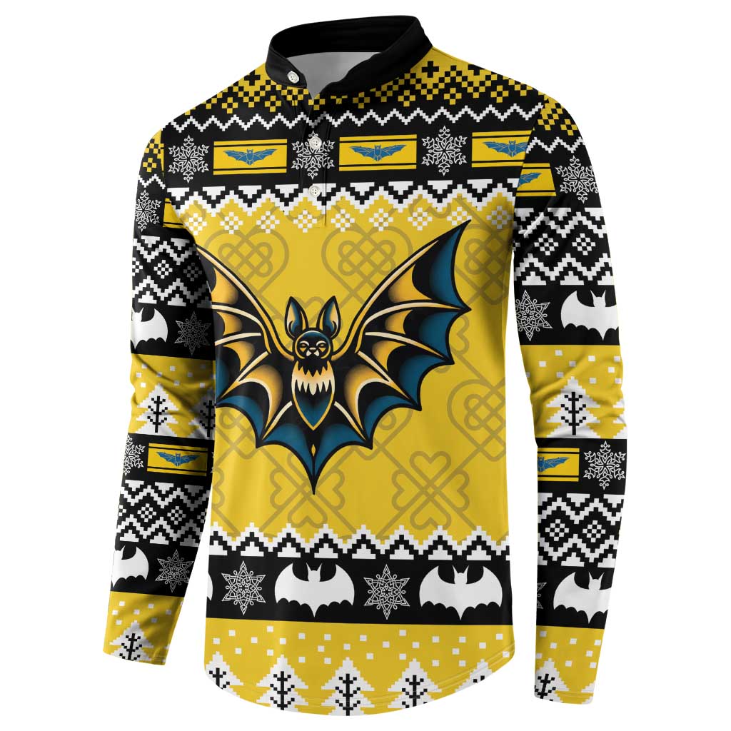 Personalized Brecknockshire Wales Christmas Button Sweatshirt Welsh Celtic Bat Design - Wonder Print Shop